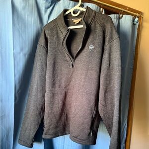 Ariat Men's Heather Charcoal Quarter-Zip Pullover